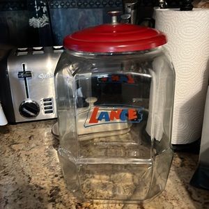 Vintage lance glass cracker jar